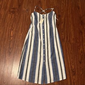 Lucky Brand Blue and White Striped Midi Dress